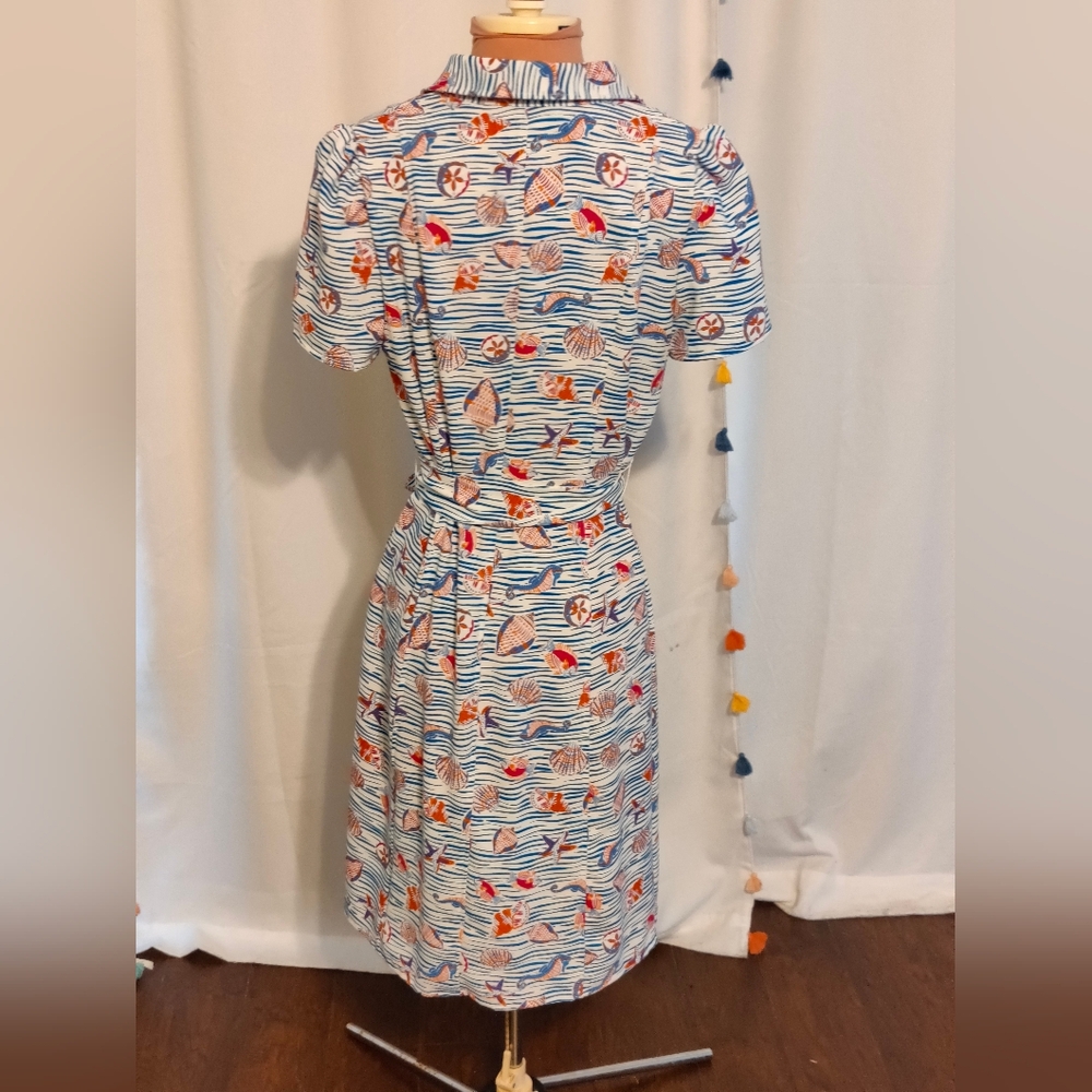 Pappagallo Waves Shells Resort Button Front Shirt… - image 7